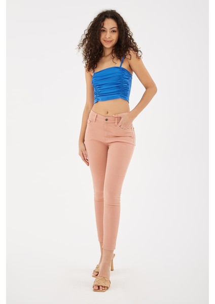 Streç Pamuklu Yüksek Bel Skinny Fit Pantolon Bayan Pantolon 23Y0034K1