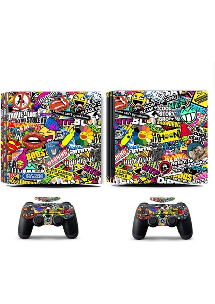 Sticker Bomb Playstation 4 Pro Full Sticker Kaplama