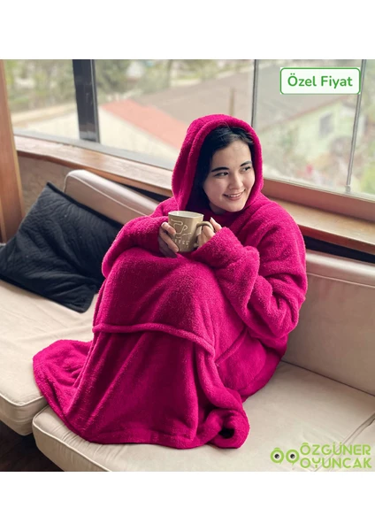 Peluşcu Dayı Welsoft Peluş Polar Giyilebilir Battaniye Pijama