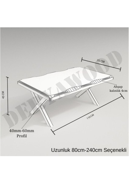 Masif Ahşap Ordo Sulamalı Sehpa85X100X45 CM modelleri