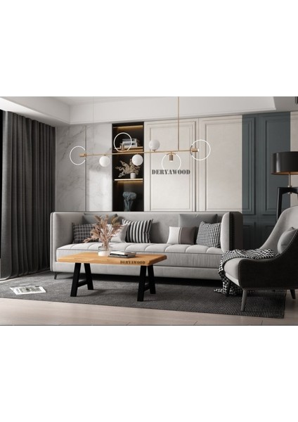 Masif Ahşap Dahlia Sulamalı Sehpa 70*120 cm