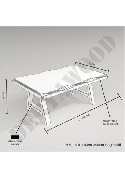 Masif Ahşap Dahlia Sulamalı Sehpa 70*120 cm modelleri