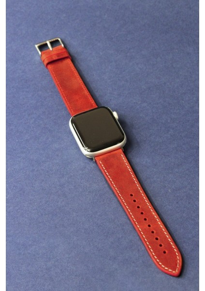 Apple Watch Kordon Deri Crazy Kırmızı 38-40-41 mm Uyumlu fiyatları