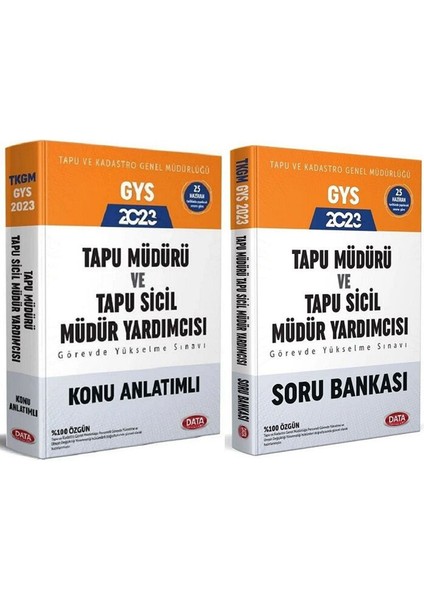 2023 GYS Tapu Kadastro Tapu Müdürü ve Tapu Sicil Müdür Yardımcısı Konu - Soru 2'li Set Görevde Yükselme
