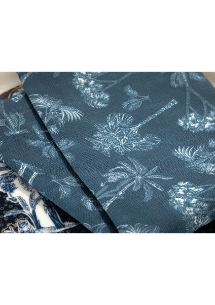 Toile Plants Polyester Misafir Peçetesi 40 x 40 Koyu Lacivert modelleri