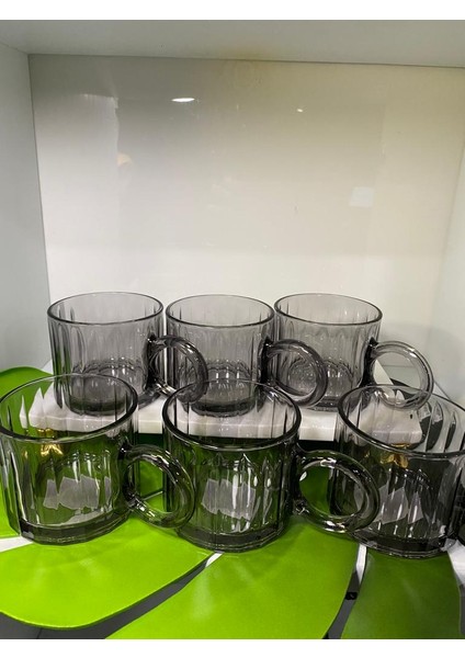 Luca 6 Lı Füme Cam Kupa