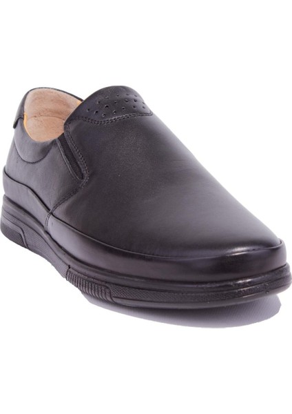 DMA08-429 Siyah Ortopedik Günlük Erkek Deri Ayakkabı