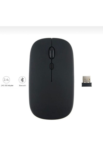 Apple iPad 2 3 4 Uyumlu Mouse Bluetooth Wireless Şarj Edilebilir Fare 2.4g