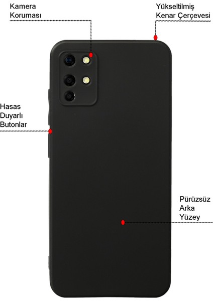 Reeder S19 Max ile Uyumlu Kapak Kamera Korumalı Mat Siyah Soft Silikon Kılıf fiyatları