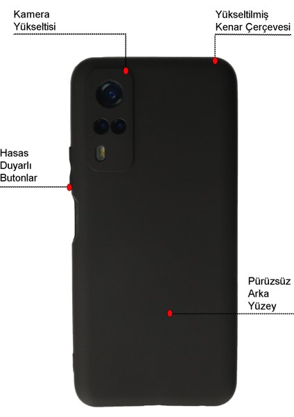 Vivo Y51 ile Uyumlu Kapak Kamera Korumalı Mat Siyah Yumuşak Silikon Kılıf fiyatları