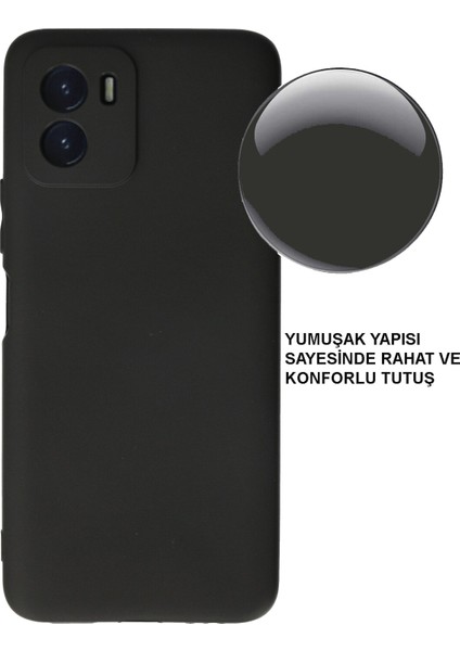 Vivo Y15S ile Uyumlu Kapak Kamera Korumalı Mat Siyah Yumuşak Silikon Kılıf