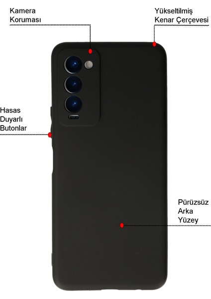 Tecno Camon 18 ile Uyumlu Kapak Kamera Korumalı Mat Siyah Yumuşak Silikon Kılıf fiyatları