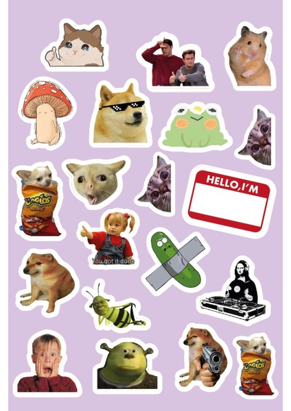Funny Laptop Telefon Sticker Seti (20 Adet)