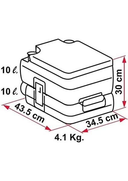 Portatif Tuvalet 10LT Pis Su Tankı