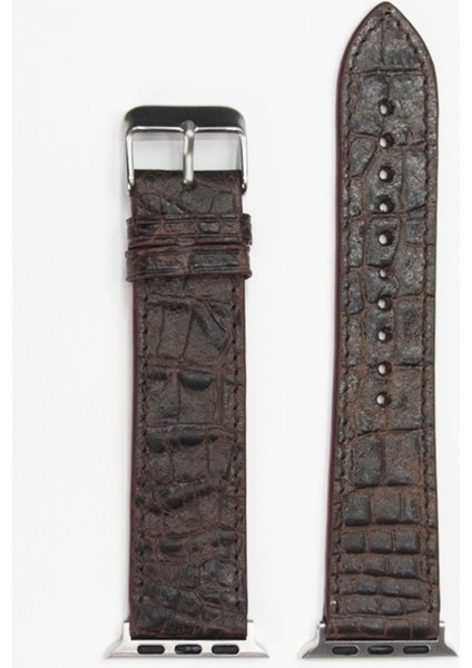Apple Watch Kordon Kahverengi Croccodile 42-44-45 mm Uyumlu fiyatları