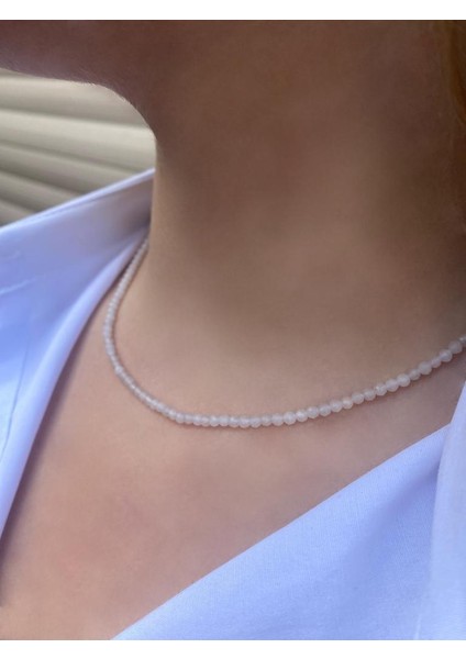3 mm Ay Taşı Fasetli Doğal Taş Kolye fiyatları