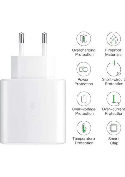 Samsung Galaxy A72 Uyumlu EP-TA845XWEGTR Usb-C 45W Hızlı Şarj Başlığı