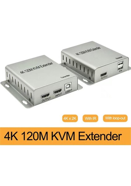SENSEI 4K-120M CAT5E/CAT6 2XUSB+IR 120MT HDMI KVM EXTENDER