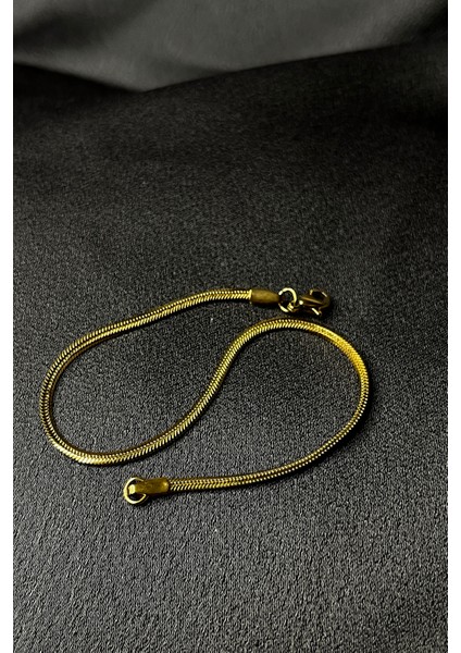 Tasarım Italyan Model 3mm Gold Altın Renk 316L Çelik 21CM Bileklik