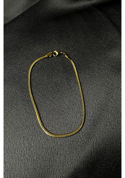 Tasarım Italyan Model 3mm Gold Altın Renk 316L Çelik 21CM Bileklik fırsatları