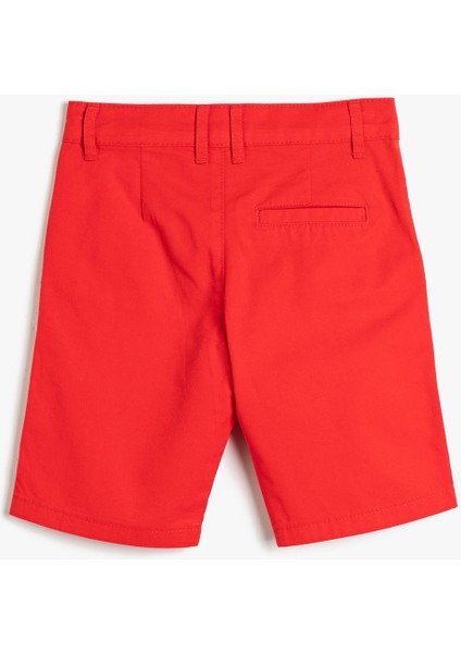 Bermuda Şort Basic Chino Cepli Pamuklu Beli Ayarlanabilir Lastikli fiyatları