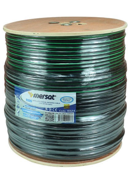 Rg6/u6 Bakır Cu/cu Yeşil Anten Kablosu (300 Metre)