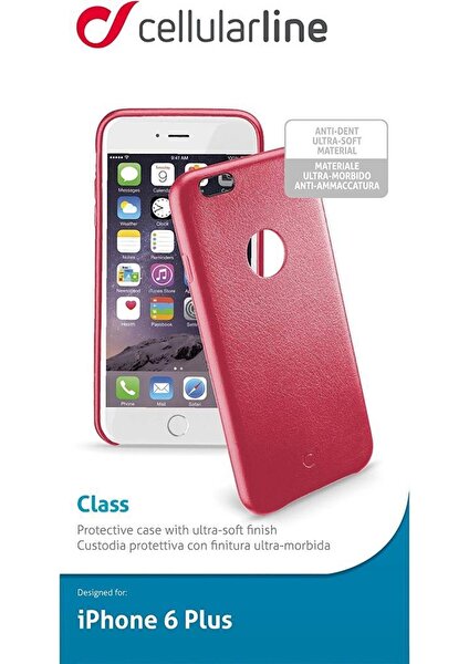 Cellular Line iPhone 6s Plus/6 Plus Class Suni Deri Kılıf Kırmızı CLASSIPH655R