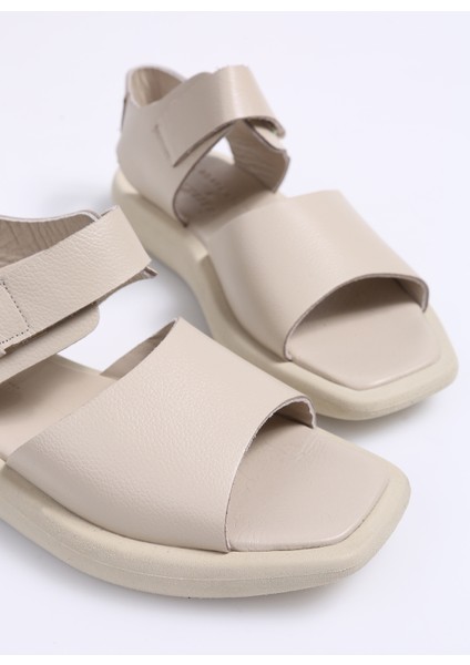 Deri Bej Kadın Sandalet Ruby indirimleri
