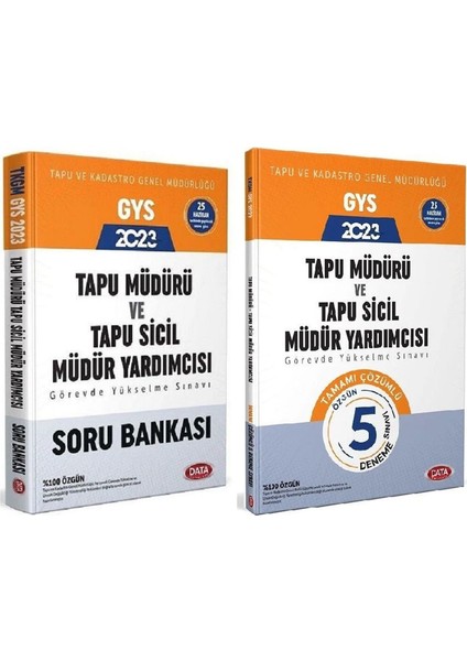 2023 GYS Tapu Kadastro Tapu Müdürü ve Tapu Sicil Müdür Yardımcısı Soru - 5 Deneme 2'li Set Görevde Yükselme