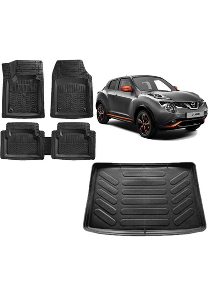 Team Car Nissan Juke 2016 Model Alt Kademe 3D Bagaj Havuzu+3d Havuzlu Paspas