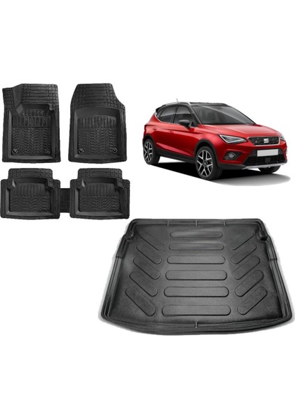 Team Car Seat Arona 2018 Model Üst Kademe 3D Bagaj Havuzu+3d Havuzlu Paspas