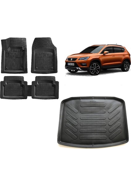 Team Car Seat Ateca 4x4 2017 Model 3D Üst Kademe Bagaj Havuzu+3d Havuzlu Paspas