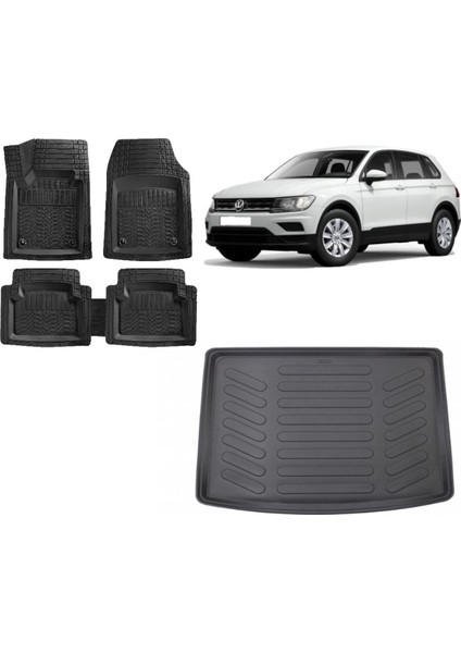 Team Car Volkswagen Tiguan 2019 Model Üst Kademe 3D Bagaj Havuzu+3d Havuzlu Paspas