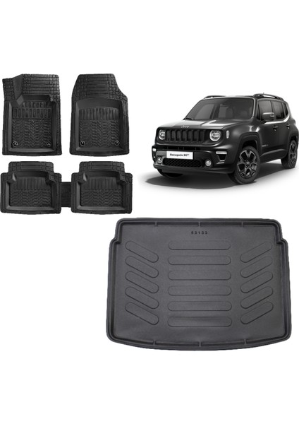 Team Car Jeep Renegade 2016 Model Üst Kademe Bagaj Havuzu+3d Havuzlu Paspas 3D Bagaj Havuzu+3d Havuzlu Paspas