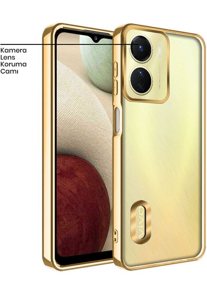 Vivo Y16 Kılıf Zebana Glint Silikon Kılıf Gold