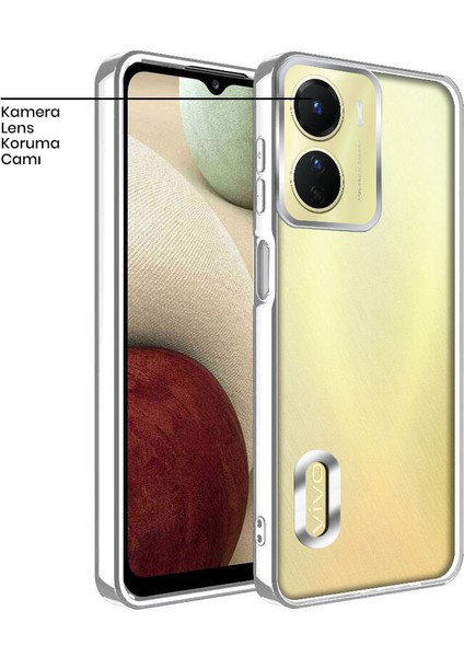 Vivo Y16 Kılıf Zebana Glint Silikon Kılıf Gri