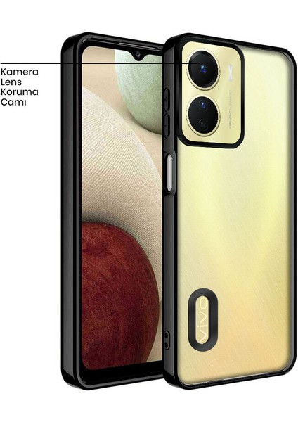 Vivo Y16 Kılıf Zebana Glint Silikon Kılıf Siyah