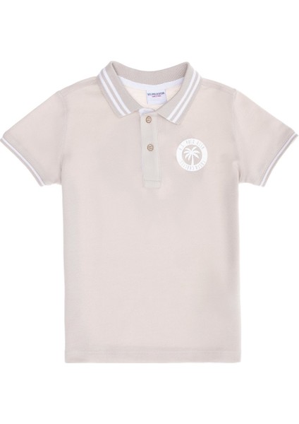 Düz Gri Erkek Çocuk T-Shirt COSTAR