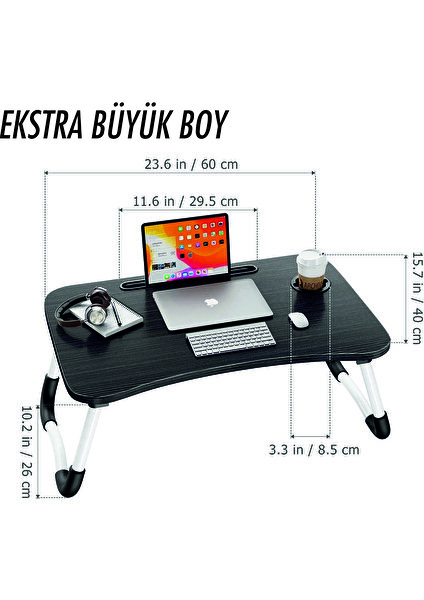 Laptop Masası Yatak Masası Portatif Katlanır Laptop Masası Çalışma Masası Kamp Masası Hasta Masası