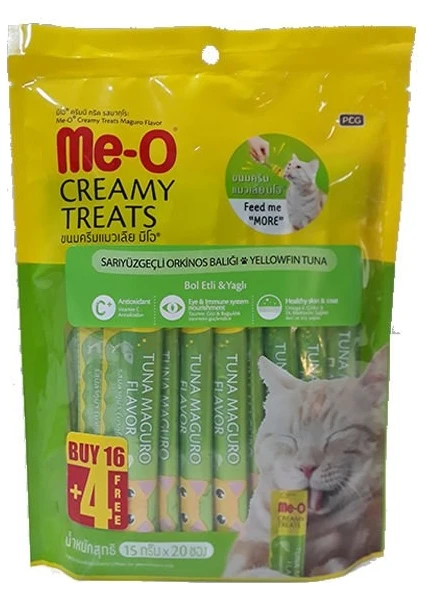 Meo Creamy Sarıyüzgeçli Orkinos Balığı Kedi Ödülü 20X15 gr