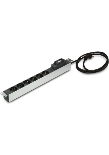 19&quot; 1u 6'lı Schuko Kabinet Grup Prizi (PDU)-16A Sigortalı