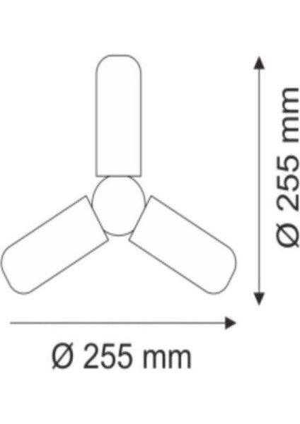 Pervane Şeklinde Katlanabilir Ayarlanabilir Beyaz LED Ampul E-27 Duy 45 Wat Pervane Ampul Pervane modelleri