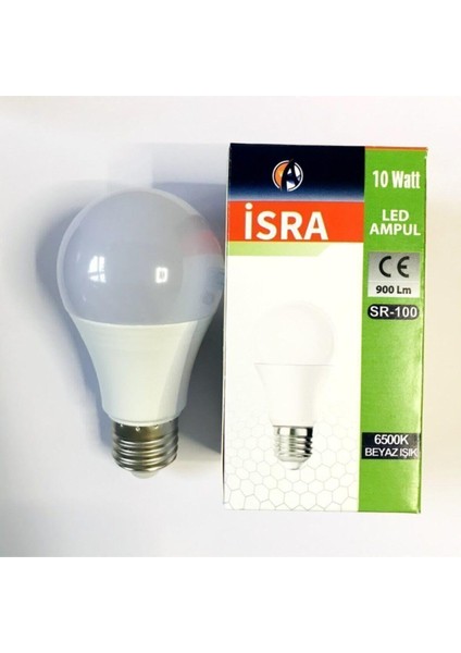 Isra Isra- 10W LED Ampul Beyaz IŞIK(6500K) E27 Duy