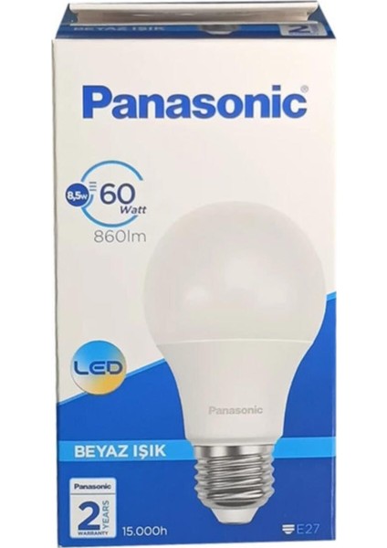 Panasonic 8.5W LED Ampul E-27 DUY-6500K- Beyaz Işık -10LU Paket