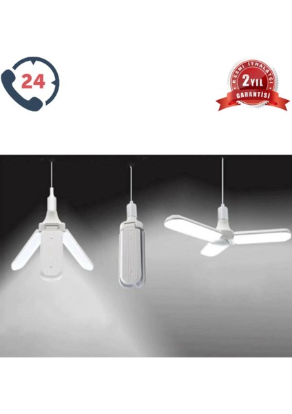 3 Kollu Katlanabilir Pervane LED Ampul 42W Tasaruf LED Ampül
