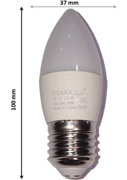 6W LED Ampul E-27 Duylu Beyaz Işık 12 Adet fiyatları