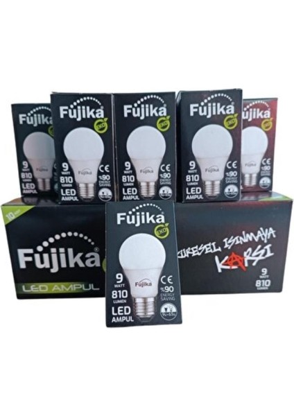 9 W Eco LED Ampul Beyaz Işık 10'lu Paket (E27 Duy) LED Lamba