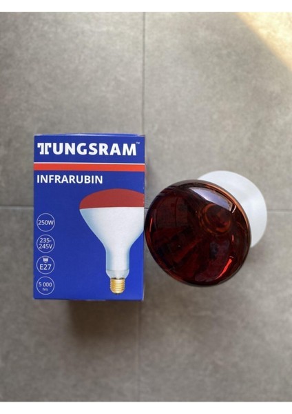 Tungsram 250W E27 Infrared Ampul Kırmızı Işık Tunsram 250W