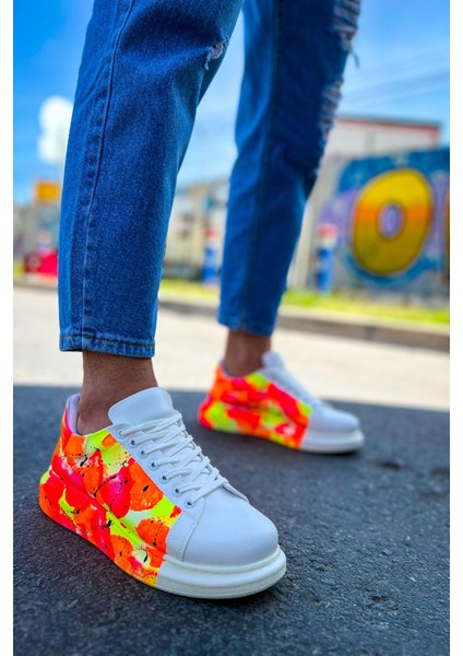 CH254 Cbt Pittura Erkek Ayakkabı 535 Neon Turuncu / Siyah Yağmur