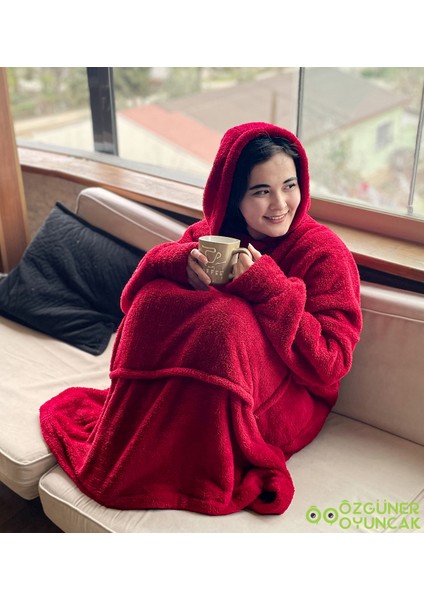 Welsoft Peluş Polar Giyilebilir Battaniye Pijama